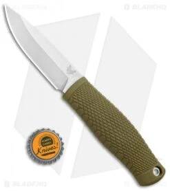 Benchmade 200 Puukko Fixed Blade Knife Ranger Green (3.75" Satin CPM-3V) -Bladehq Store Benchmade 200 Puukko OD Green Satin BHQ 87838 jr bottlecap