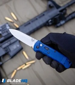 Benchmade 4400-1 Casbah Automatic Knife Blue Grivory (3.4" Satin) -Bladehq Store Benchmade 4400 1 Casbah Automatic Knife Blue Grivory Satin BHQ51629 kp in hand web