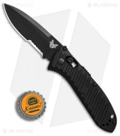 Benchmade 5750SBK Mini Presidio II Automatic Knife (3.2" Black Serr) -Bladehq Store Benchmade 5750 SBK Mini Presidio II black serr BHQ 78772 er bottlecap