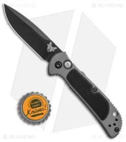 Benchmade 9750BK Mini Coalition Automatic Knife Gray Al/Black G-10 (2.9" Black) -Bladehq Store Benchmade 9750BK Mini Coalition gray al black G10 black BHQ 75519 jr bottlecap