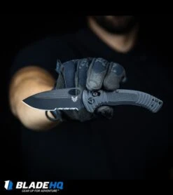 Benchmade Aileron AXIS Lock Knife Black G-10 (3.45" Black Serr) 737SBK -Bladehq Store Benchmade Aileron AXIS Lock Knife Black G 10 Black Serr 737SBK BHQ88739 kp operator in hand web