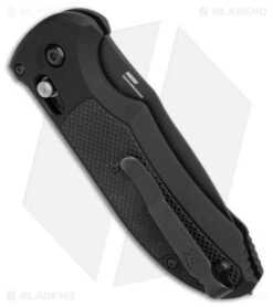 Benchmade Triage Automatic Knife Black (3.35" Black Serr) 9160SBK -Bladehq Store Benchmade Auto Triage Auto Black Black Serr BHQ 20033 jr side