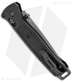Benchmade Bailout AXIS Lock Knife Black Grivory (3.38" Gray Serr) 537SGY -Bladehq Store Benchmade Bailout AXIS Lock Black Grivory Gray Serr 537SGY BHQ 96361 jr side