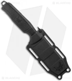 Benchmade H2O Fixed Blade Dive Knife Black Santoprene (3.5" Black Serr) -Bladehq Store Benchmade Black Fixed Blade Dive Knife 112SBK BLK Black Serr BHQ 123886 jr sheath 1