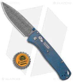 Benchmade Bugout AXIS Lock Knife Blue Titanium (3.2" Damasteel) 535-2204 -Bladehq Store Benchmade Bugout AXIS Lock Blue Ti Damasteel BHQ 175025 jr bottlecap