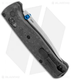 Flytanium Raindrop CF Scales + Benchmade Bugout Knife (3.24" Satin) -Bladehq Store Benchmade Bugout Knife Flytanium Raindrop CF Scales SW BHQ 131601 jr side