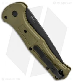 Benchmade Claymore Auto Knife OD Green Grivory (3.6" Black Serr) 9070SBK-1 6 Benchmade Claymore Auto Knife OD Green Grivory (3.6" Black Serr) 9070SBK-1 -Bladehq Store Benchmade Claymore Auto Ranger Green Grivory Black Serr 9070SBK 1 BHQ 118571 jr side