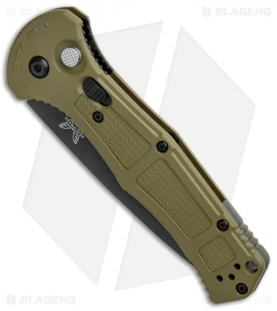 Benchmade Claymore Auto Knife OD Green Grivory (3.6" Black Serr) 9070SBK-1 2 Benchmade Claymore Auto Knife OD Green Grivory (3.6" Black Serr) 9070SBK-1 - Image 2