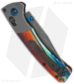 Benchmade Gold Class Mini Crooked River Knife (3.4" Damascus) 15085-221 7 Benchmade Gold Class Mini Crooked River Knife (3.4" Damascus) 15085-221 -Bladehq Store Benchmade Gold Class Mini Crooked River Knife Damascus BHQ 173556 jr side