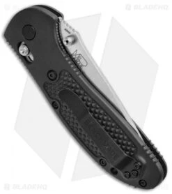 Benchmade Griptilian AXIS Lock Knife (3.45" Satin Serr) 551S-S30V -Bladehq Store Benchmade Griptilian AXIS Lock Black Satin Serr 551S S30V BHQ 3332 jr side