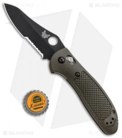 Benchmade Griptilian AXIS Lock Knife Olive Drab (3.45" Black Serr S30V) 550SBKOD -Bladehq Store Benchmade Griptilian Axis Lock Olive Drab Black Serr 550SBKOD BHQ 92481 jr bottlecap