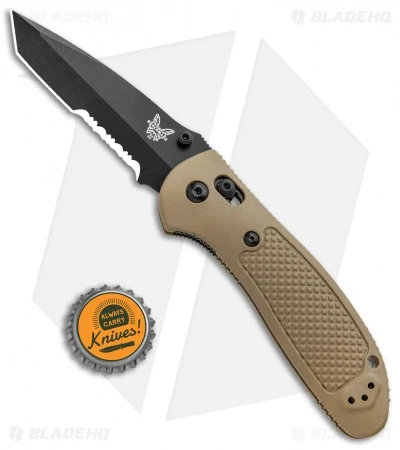Benchmade Griptilian Tanto AXIS Lock Knife Sand (3.45" Black Serr) 553SBKSN-S30V 4 Benchmade Griptilian Tanto AXIS Lock Knife Sand (3.45" Black Serr) 553SBKSN-S30V - Image 4