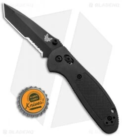 Benchmade Mini Griptilian AXIS Lock Knife Black (2.91" Black Serr) 557SBK-S30V -Bladehq Store Benchmade Mini Griptilian AXIS Lock Black Black Serr 557SBK S30V BHQ 0760 jr bottlecap