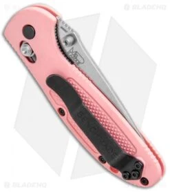 Benchmade Mini Griptilian AXIS Lock Knife (2.91" Satin) 556-PNK-S30V -Bladehq Store Benchmade Mini Griptilian AXIS Lock Satin 556 PNK S30V BHQ 4021 jr side