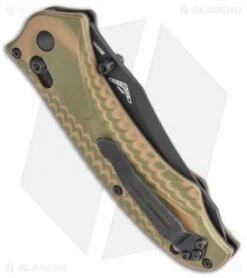 Benchmade Rift 950BK-1802 Limited Edition Knife OD/ Tan G-10 (3.67" Black) -Bladehq Store Benchmade Rift 950BK 1802 Limited Edition OD Tan G 10 BHQ 121753 jr side