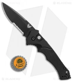 Benchmade Rukus II Automatic Knife (3.4" Black Serr) 9600SBK 9 Benchmade Rukus II Automatic Knife (3.4" Black Serr) 9600SBK -Bladehq Store Benchmade Rukus 2 black serr BHQ 74379 er bottlecap