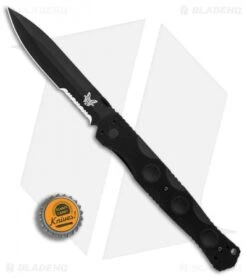 Benchmade SOCP Liner Lock Knife Black G-10 (4.47" Black Serr) 390SBK -Bladehq Store Benchmade SOCP Black G10 Black Serr BHQ 87889 er bottlecap