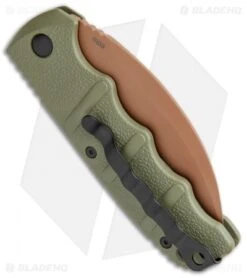 Boker Desert Warrior Kalashnikov Hawkbill Automatic Knife OD Green (Copper) -Bladehq Store Boker Desert Warrior Kalashnikov Hawkbill Auto OD Green Copper 01KALS69NSOI BHQ 103273 jr side