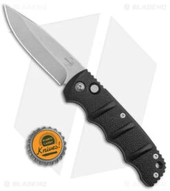 Boker Kalashnikov Drop Point Automatic Knife Black Aluminum (3.25" Stonewash) -Bladehq Store Boker Kalashnikov Auto Black D2 SW BHQ 144760 jr bottlecap