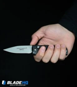 Boker Kalashnikov Tanto Automatic Knife (3.25" D2 Black) -Bladehq Store Boker Kalashnikov Automatic Knife Black Bead Blast KALS74 BHQ 0103 kp in hand web 8