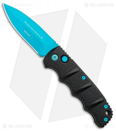 Boker Blue Scorpion Kalashnikov Dagger Automatic Knife (3.25" Electric Blue D2) 1 Boker Blue Scorpion Kalashnikov Dagger Automatic Knife (3.25" Electric Blue D2)
