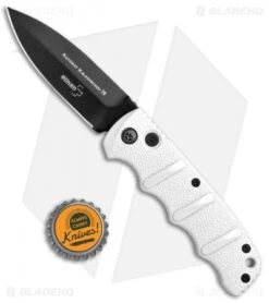 Boker Kalashnikov Dagger Automatic Knife Imperial White (3.25" Black D2) -Bladehq Store Boker Kalashnikov Dagger Auto White Black 01KALS34N BHQ 75529 jr bottlecap 3
