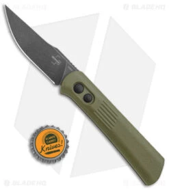 Boker Lundquist Alluvial Automatic Knife OD Green (3" Black SW) -Bladehq Store Boker Lundquist Alluvial Auto OD Green Aluminum Black SW BHQ 125069 jr bottlecap