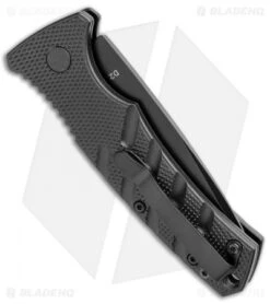 Boker Mini Strike Automatic Knife Black Aluminum (2.6" Black D2) -Bladehq Store Boker Mini Strike Auto Black Black 01BO436NSOI BHQ 99629 jr side