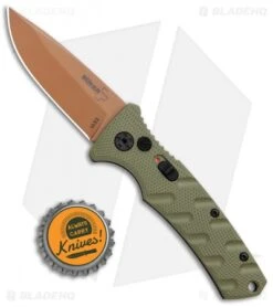 Boker Mini Strike Desert Warrior Automatic Knife (2.6" Copper D2) -Bladehq Store Boker Mini Strike Auto OD Green Copper 01BO438NSOI BHQ 99631 jr bottlecap