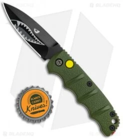 Boker Mini Warhawk Kalashnikov Dagger Automatic Knife Green (2.5" Black D2) -Bladehq Store Boker Mini Warhawk Kalashnikov Auto Dagger Green Black BHQ 113923 jr bottlecap