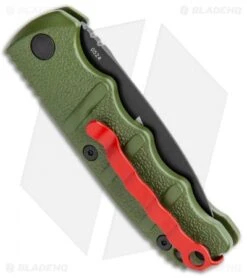 Boker Mini Warhawk Kalashnikov Dagger Automatic Knife Green (2.5" Black D2) -Bladehq Store Boker Mini Warhawk Kalashnikov Auto Dagger Green Black BHQ 113923 jr side