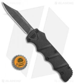 Boker Kalashnikov Bowie D/A OTF Automatic Knife (3.5" Black SW D2) -Bladehq Store Boker Plus Kalashnikov DA OTF Auto Black SW BHQ 113130 jr bottlecap