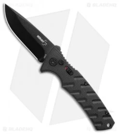Boker Plus Strike Drop Point Automatic Knife (3.25" Black D2)