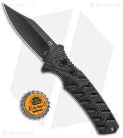 Boker Plus Strike Bowie Automatic Knife Black (3.25" Black ) -Bladehq Store Boker Plus Strike Bowie Auto Black Black BHQ 125300 jr bottlecap