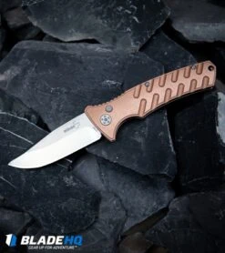 Boker Plus Strike Copper Automatic Knife (3.25" Stonewash) -Bladehq Store Boker Plus Strike Copper Automatic Knife Stonewash BHQ 99645 kp stone web