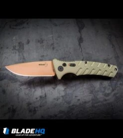 Boker Strike Desert Warrior Automatic Knife OD Green (3.25" D2 Copper) -Bladehq Store Boker Plus Strike Desert Warrior OD Green Automatic Knife Drop Point Chopper BP20049 kp