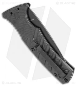 Boker Plus Strike Tanto Automatic Knife (3.25" Black Serr D2) -Bladehq Store Boker Plus Strike Tanto Automatic Knife 3.25 Black Serr 01BO401N LS Side