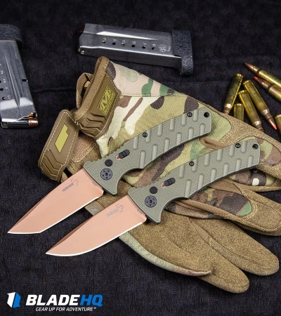 Boker Strike Tanto Desert Warrior Automatic Knife OD Green (3.25" Copper D2) 8 Boker Strike Tanto Desert Warrior Automatic Knife OD Green (3.25" Copper D2) - Image 8