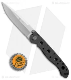 CRKT Carson M16-01F Spear Point Flipper Knife Carbon Fiber (3.1" Satin) -Bladehq Store CRKT Carson M16 01F spear point cf satin BHQ 69070 er size
