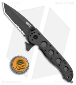 CRKT Carson M16-12ZLEK Tanto Flipper Knife Zytel (3" Black Serr) -Bladehq Store CRKT Carson M16 12ZLEK Tanto Zytel Black Serr BHQ 9882 jr bottlecap