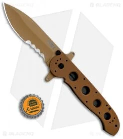 CRKT Carson M21-14DSFG Special Forces Flipper Knife Tan G-10 (3.875" Serr) -Bladehq Store CRKT Carson M21 14DSFG Special Forces Flipper Tan G 10 Serr BHQ 4983 jr 1 bottlecap