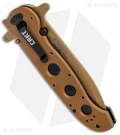 CRKT Carson M21-14DSFG Special Forces Flipper Knife Tan G-10 (3.875" Serr) -Bladehq Store CRKT Carson M21 14DSFG Special Forces Flipper Tan G 10 Serr BHQ 4983 jr 1 side