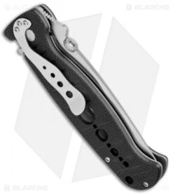CRKT Crawford Falcon Liner Lock Knife Black Zytel (3.875" Satin Serr) 6243 -Bladehq Store CRKT Crawford Falcon LL Black Zytel Satin Serr 6243 BHQ 75700 jr side