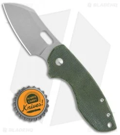 CRKT Pilar Exclusive Frame Lock Knife Green Micarta (2.4" Stonewash D2) -Bladehq Store CRKT Pilar FL Green Micarta SW D2 BHQ 113628 jr bottlecap