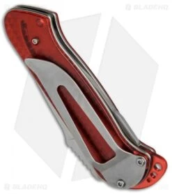 CRKT Rollock Pocket Knife Red Translucent (2.25" Polish Serr) 5212R -Bladehq Store CRKT Rollock Red Translucent Polish Serr 5212R BHQ 68539 jr side