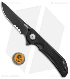 CRKT Seismic Deadbolt Lock Knife Black G-10 (4" Black Serr) 5401K -Bladehq Store CRKT Seismic Deadbolt Lock Black G 10 Black Serr 5401K BHQ 92336 jr bottlecap
