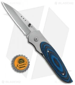CRKT Viele Wasp Liner Lock Knife Black/Blue G-10 (2.8" Bead Blast Serr) 8012 -Bladehq Store CRKT Viele Wasp LL Black Blue G 10 BB Serr 8012 BHQ 87017 jr bottlecap