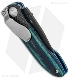 Vintage Benchmade 690 Liner Lock Knife Blue Wood/CF (3.625" Serr) 690SBTBLU 7 Vintage Benchmade 690 Liner Lock Knife Blue Wood/CF (3.625" Serr) 690SBTBLU -Bladehq Store Vintage Benchmade 690 LL Blue Wood CF Serr 690SBTBLU BHQ 99187 jr side