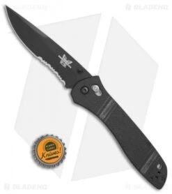 Vintage Benchmade 710 McHenry & Williams AXIS Lock Knife (4" Black Serr) -Bladehq Store Vintage Benchmade 710 McHenry WIlliams black serr BHQ 71892 er size