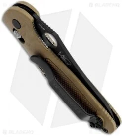 Benchmade Mini Griptilian AXIS Lock Knife Sand (2.91" Black) 555BKHGSN -Bladehq Store benchmade 555bkhgsn mini grip black tan plain side